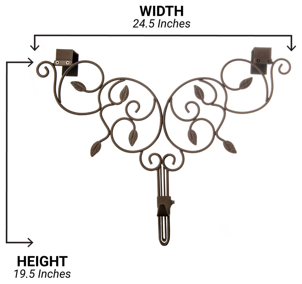 Adjustable Wreath Hanger for Door Ivy, Brown