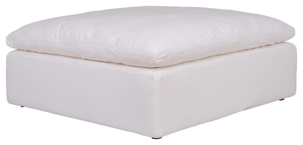 Clay Ottoman Livesmart Fabric White