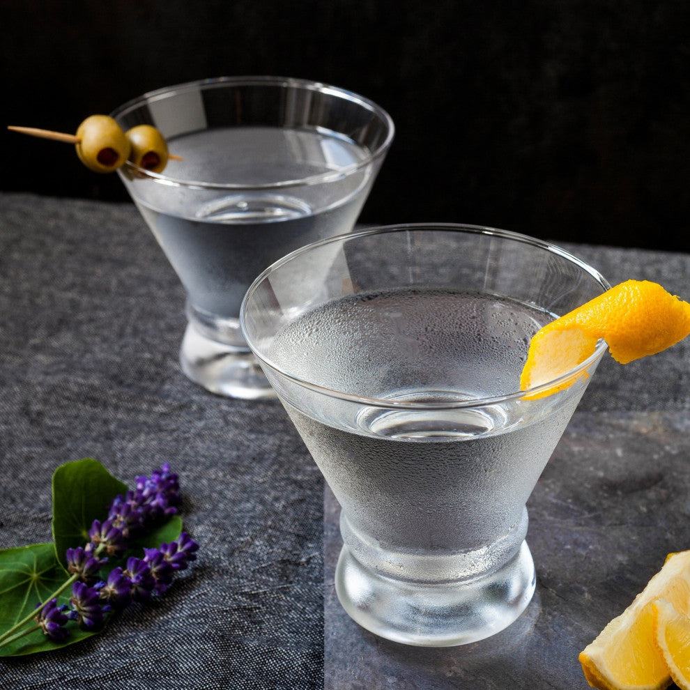 Afina Crystal Stemless Martini Glasses 8 oz, Set of 4