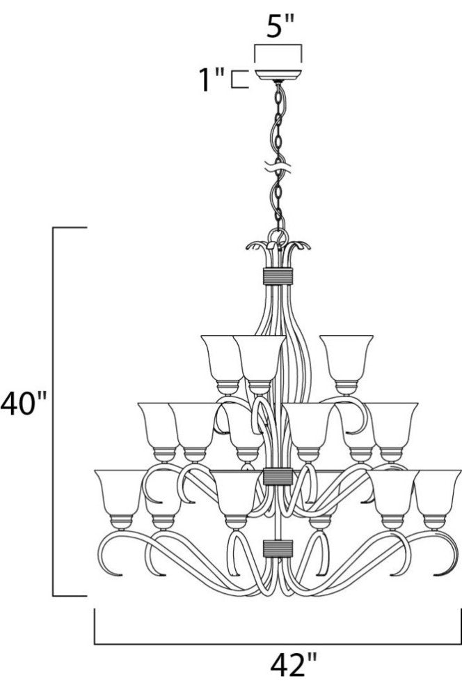 Basix 15-Light Chandelier, Satin Nickel, Ice