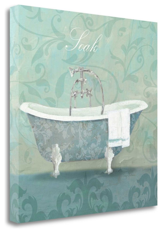 "Damask Bath Tub" By Avery Tillmon, Giclee Print on Gallery Wrap Canvas