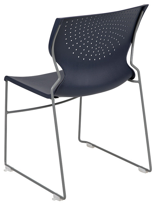 HERCULES Series Full Back Stack Chair With Powder Coated Frame, Navy