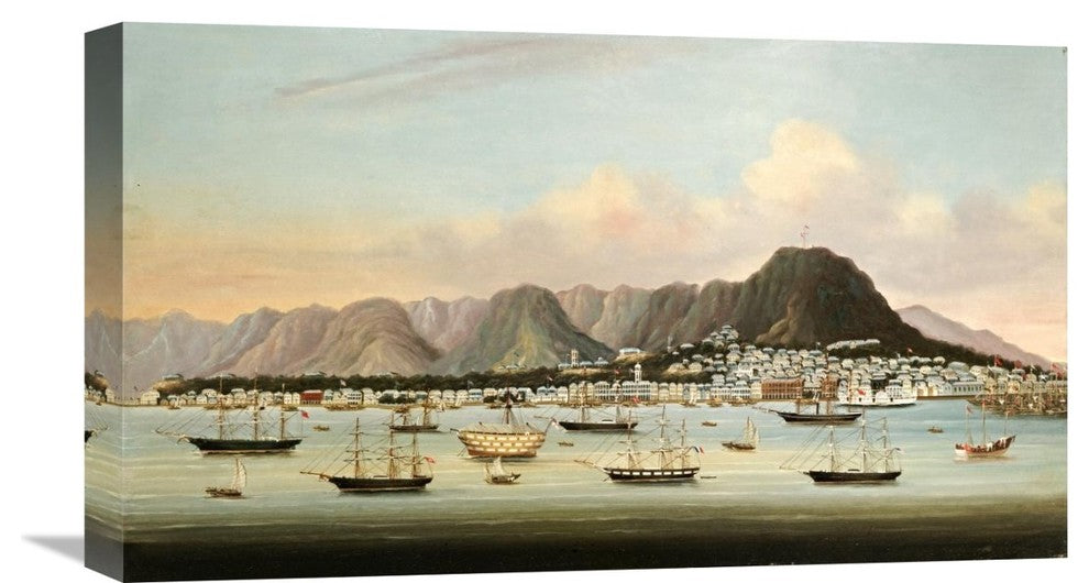 "A View of Victoria, Hong Kong, With The Hulk H" Artwork, 22" x 12"