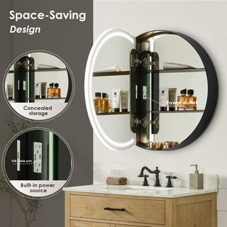 Radiant Frameless Surface-Mount LED Lighted Bathroom Medicine Cabinet, 24"