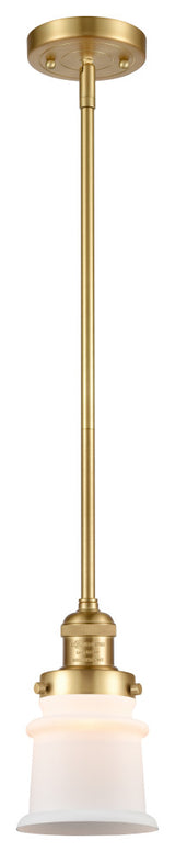 Small Canton 1 Light Mini Pendant, Satin Gold, Matte White