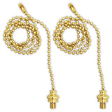 Royal Designs Fan Pull Chain, Fan and Light Bulb, Nickel Plate, Single Set