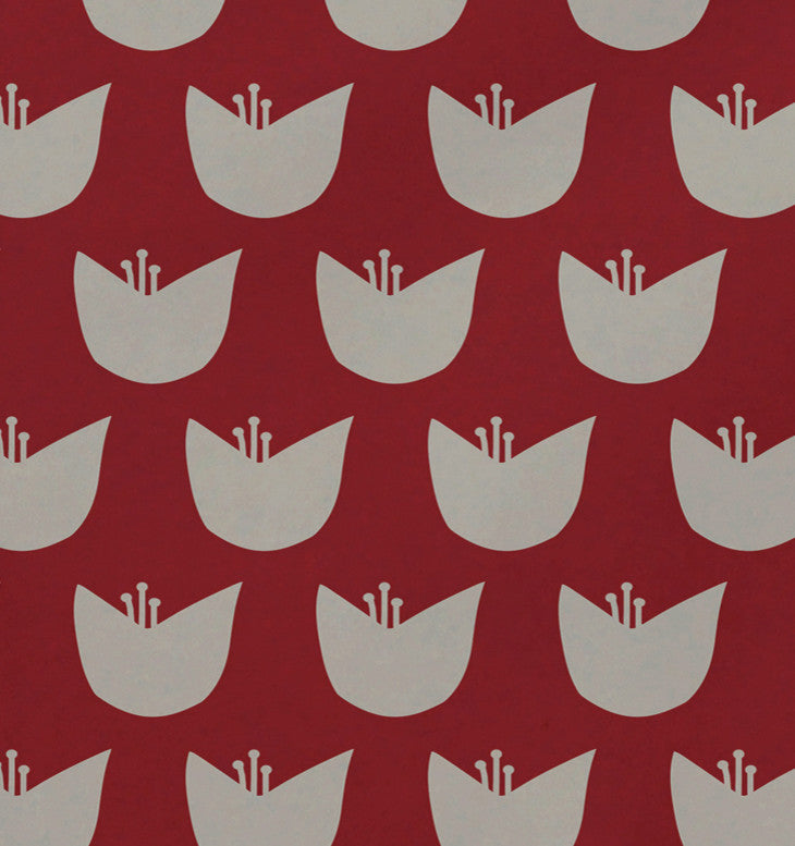 Tulips Floral Print Placement, Burnt, Set of 4