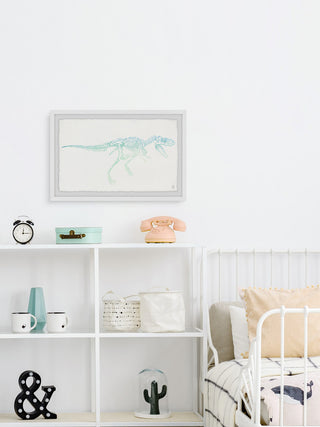 "Ombre Skeleton" Framed Painting Print, 12"x8"