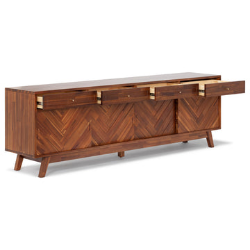 Herringbone High TV Stand, Walnut