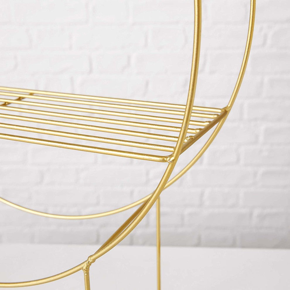 Golden Glam 2 Shelf Ring Floor Rack