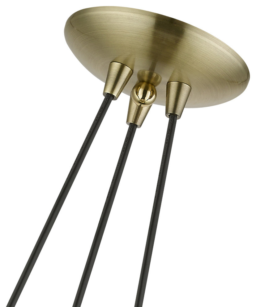 Livex Lighting 3 Light Antique Brass Cluster Pendant