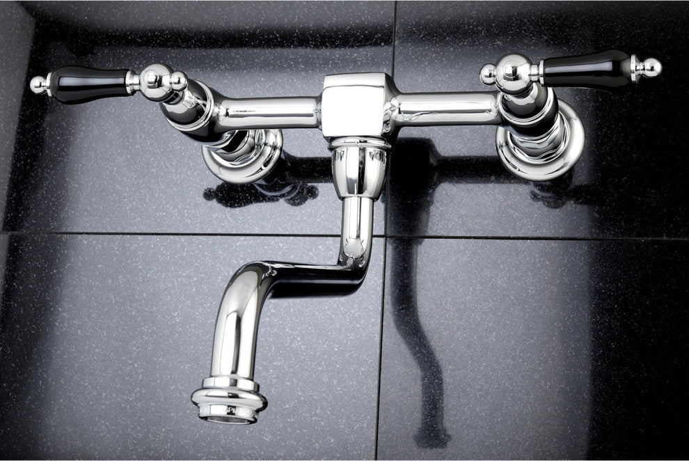 Kingston Brass Wall Mount Bathroom Faucet, Polished Chrome