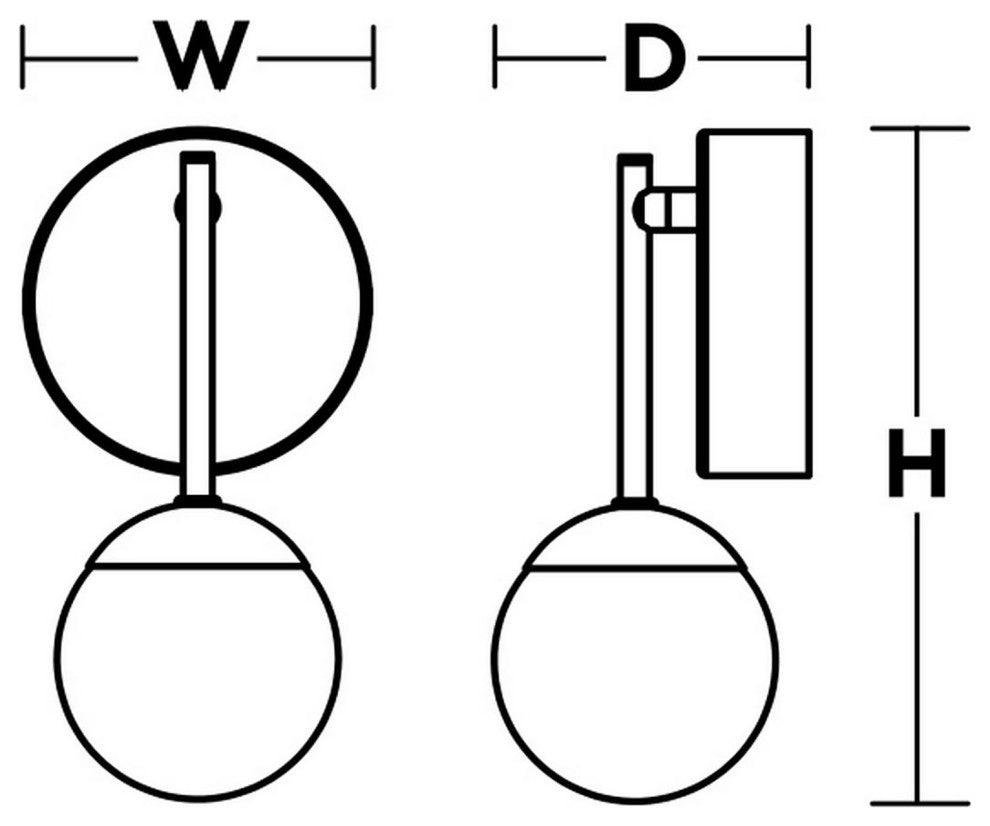 Pearl 9" LED Sconce, Black