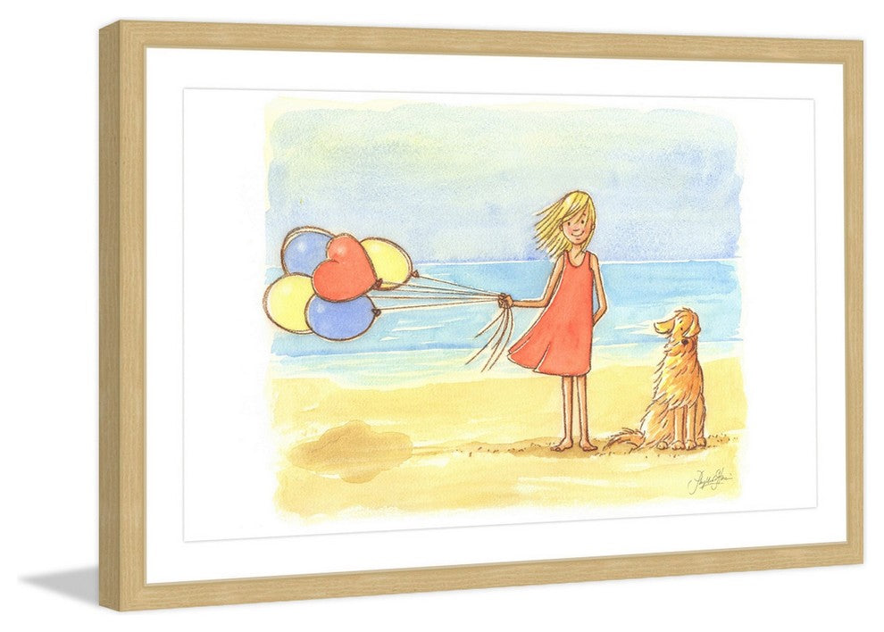 "Windy Beach" Framed Painting Print