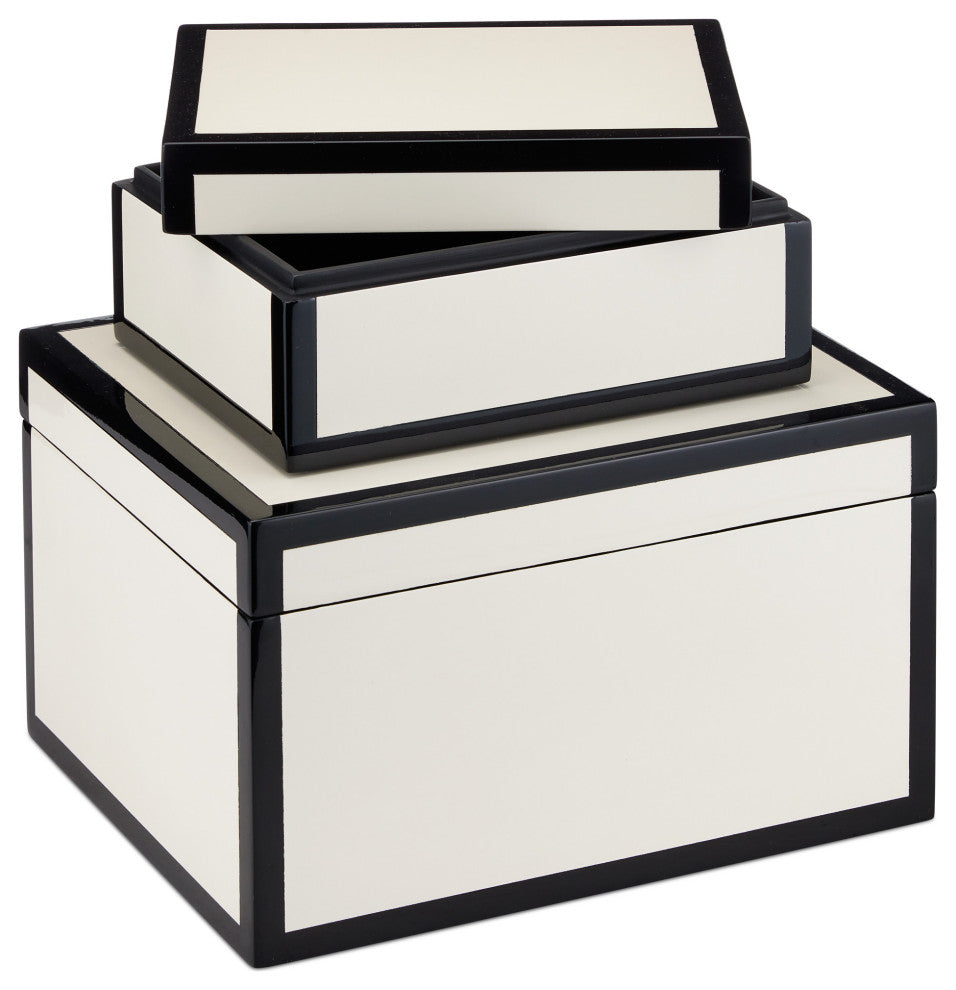 Ivory Lacquer Box, 2-Piece Set