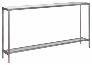 Uttermost 24913 Hayley 60"L Glass Top Metal Console Table - Antiqued Silver