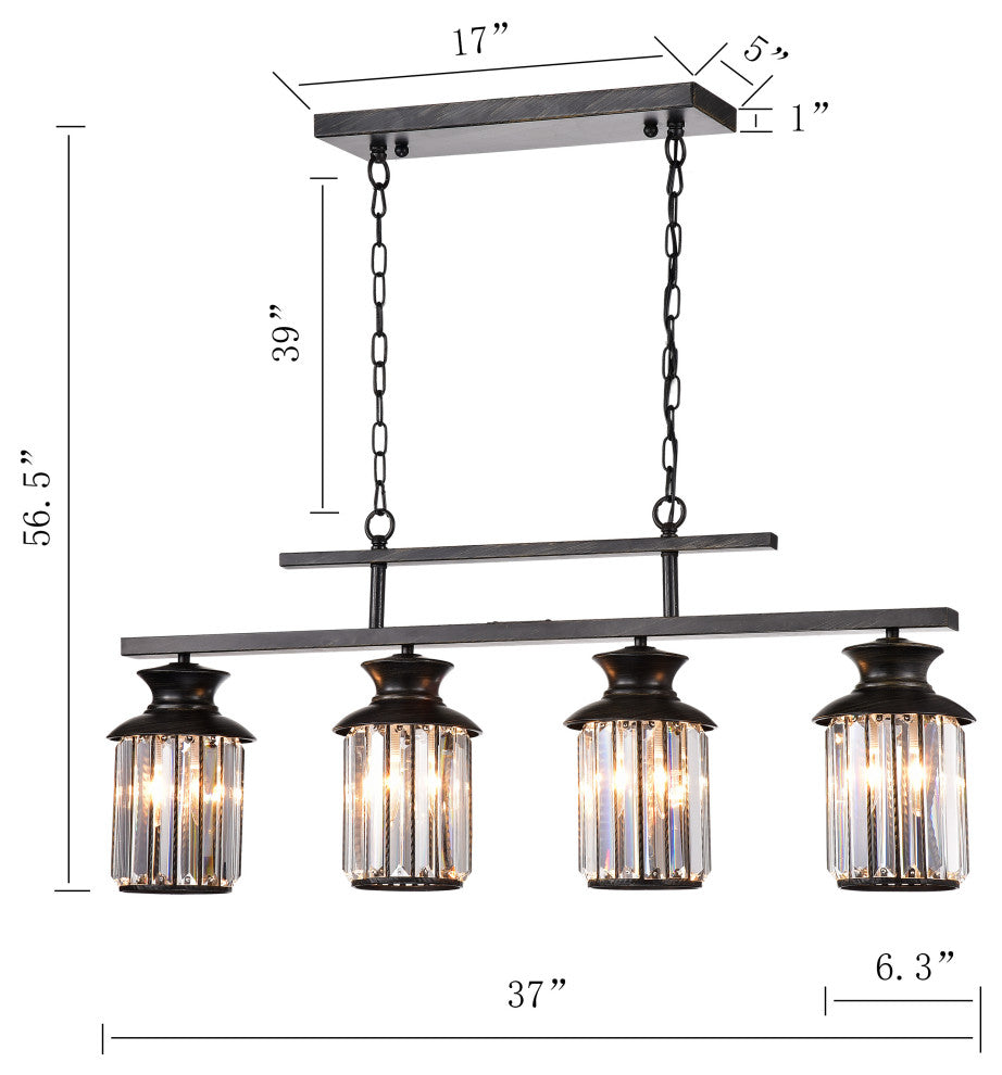Aapo 4-Light Chandelier for Kitchen, Living/Dining Room, Foyer Bedroom