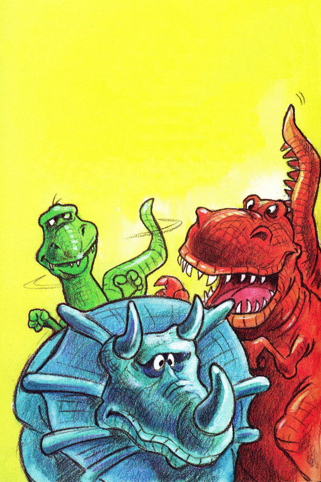 "Funny Dinosaurs" Painting Print on Canvas by Curtis