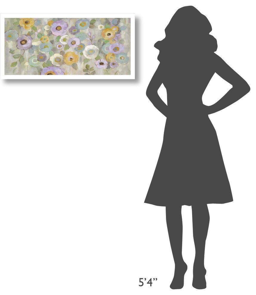 "Fog and Flowers I Purple" Digital Paper Print by Silvia Vassileva, 32"x16"