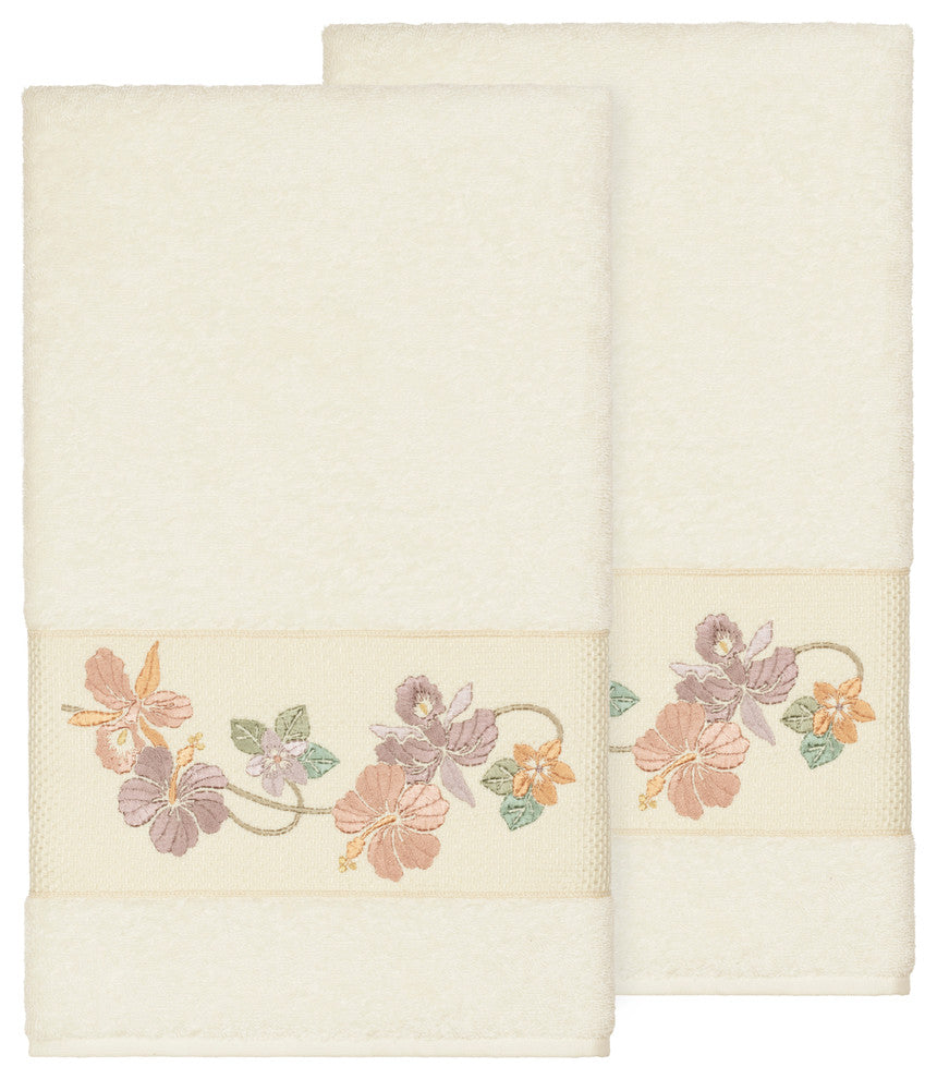 Caroline 2 Piece Embellished Bath Towel Set
