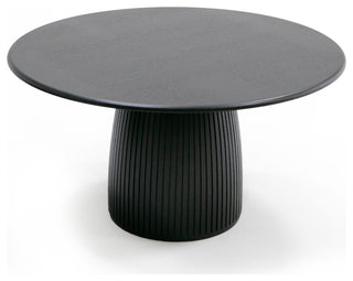 Lander Modern Mid Century Black Oak Round Dining Table