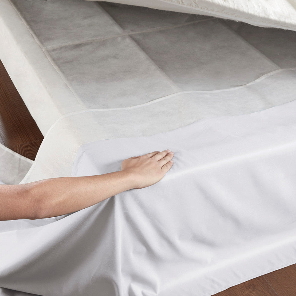Madison Park Simple Fit Wrap Around Adjustable Bedskirt, White