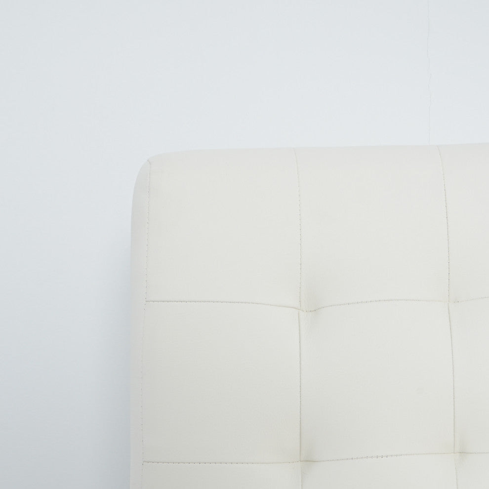 2-set Foam Modern Design Dining Chair, Metal Legs, White Pu