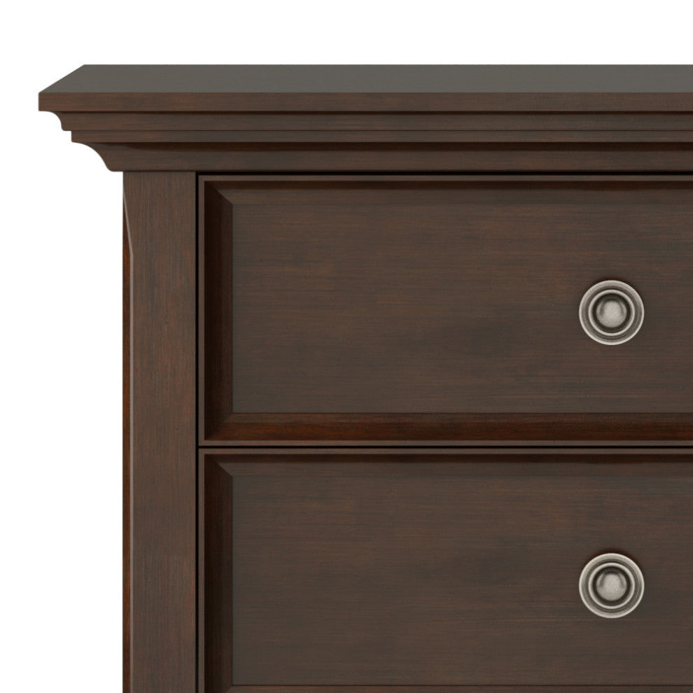 Amherst Solid Wood Bedside Table, Russet Brown