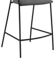 Nara 26" Faux Leather and Metal Counter Height Bar Stool, Black and Gray
