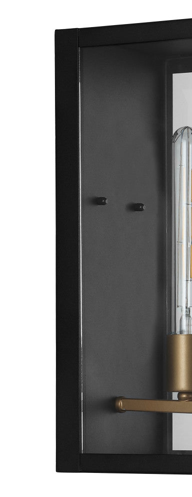 Berlin 7" 1-Light Iron/Glass Modern Industrial LED Outdoor Lantern, Black