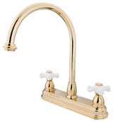 Kingston Brass Centerset Kitchen Faucet, Polished Brass