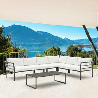Manhattan Comfort 5-Piece Sunnyside Corner Patio Conversation Set