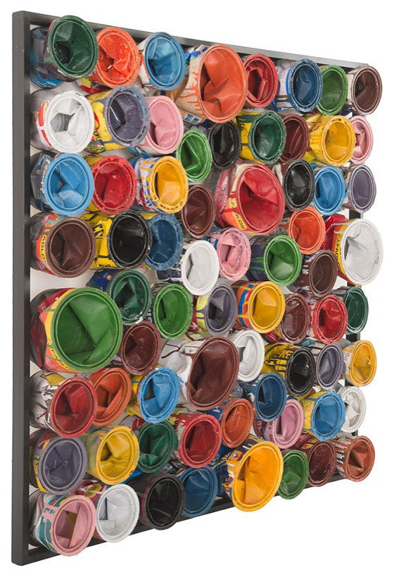 Paint Can Wall Art, Square, Assorted Colors, Large