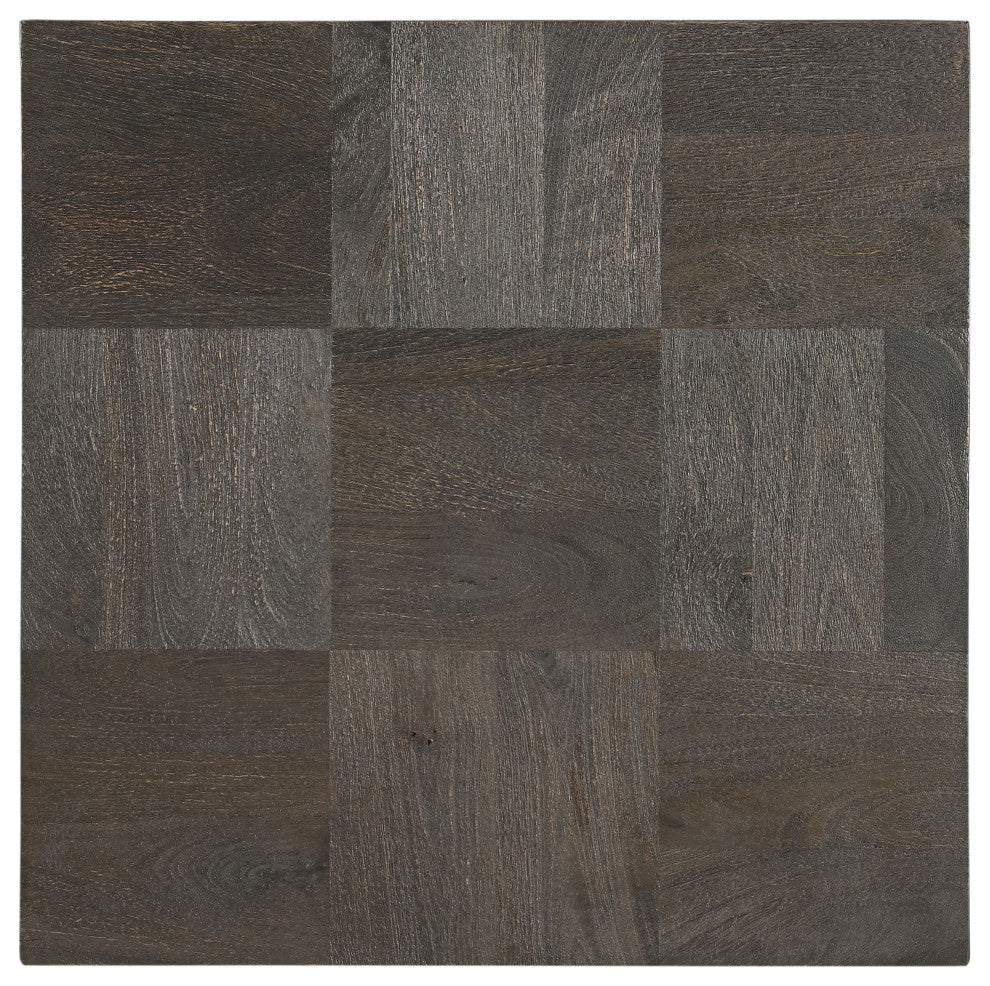 Camilla 2-piece Solid Wood Living Room Table Set, Dark Gray, Rectangular