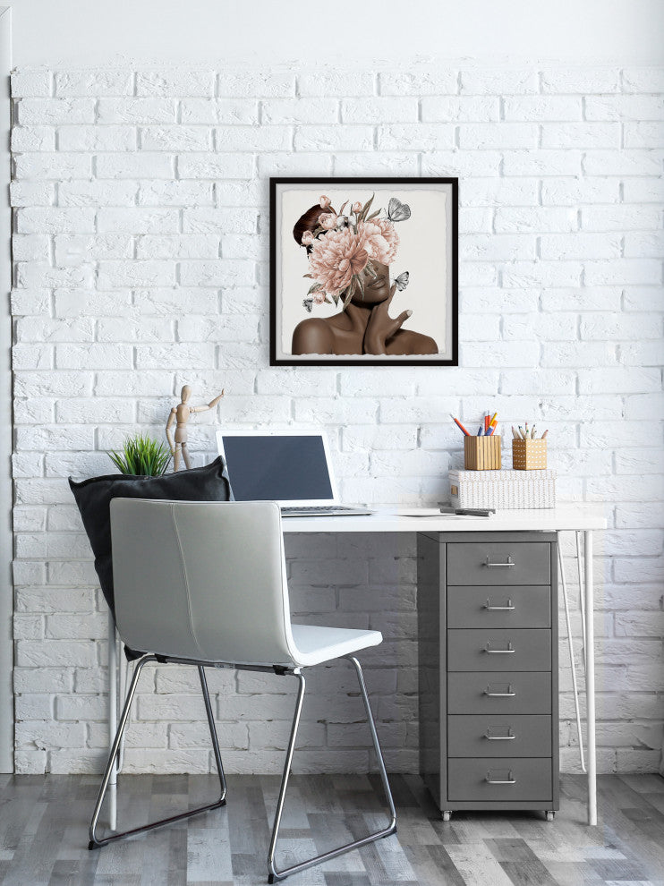 "Silence of a Woman" Framed Painting Print, 24x24