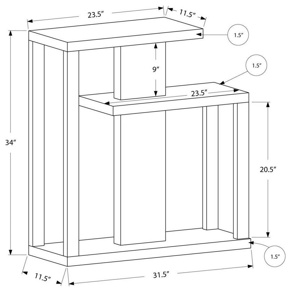 Accent Table, Console, Entryway, Narrow, Sofa, Bedroom, Laminate, Brown