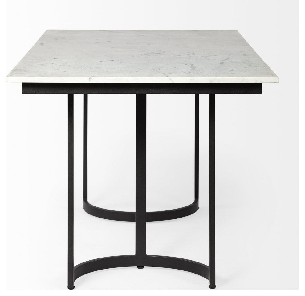 Modern Marble and Metal Dining Table