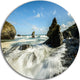 Roaring Atlantic Rocky Coast, Seascape Photo Disc Metal Wall Art, 36"