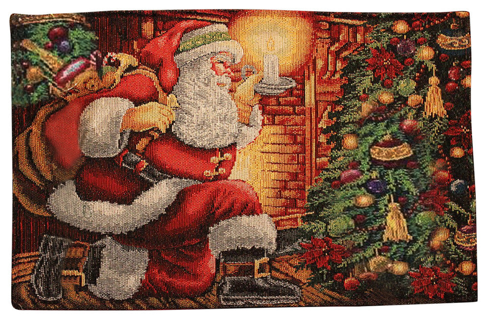 Tapestry Festive Christmas Holiday Down The Chimney Placemats, Set Of 4