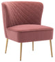 Diamond Stitched Bright Velvet Slipper Chair, Pink