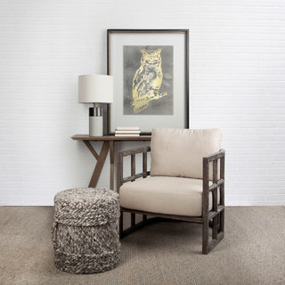 Skylar I Cream Fabric w/ Dark Brown Solid Wood Frame Accent Chair
