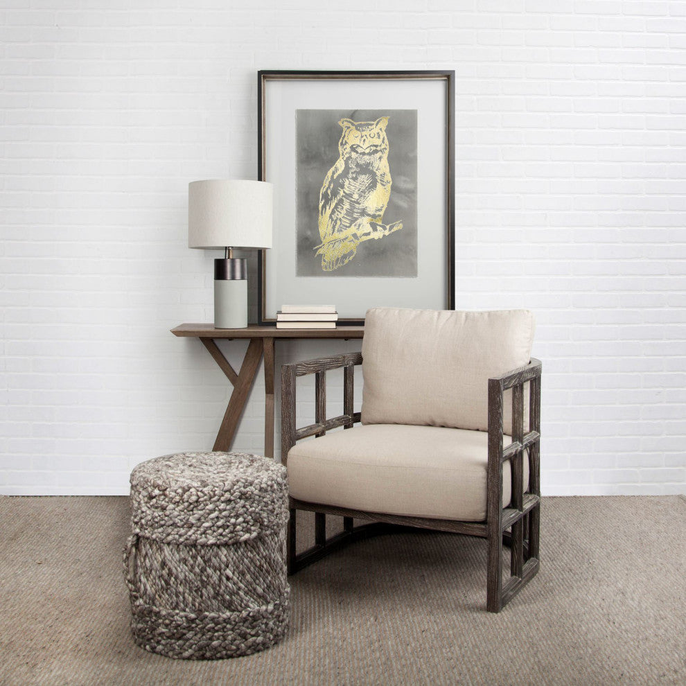 Skylar I Cream Fabric w/ Dark Brown Solid Wood Frame Accent Chair