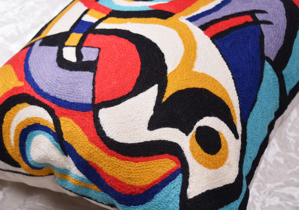 Kandinsky Improvisation Modern Decorative Pillow Cover Black Abstract 18x18