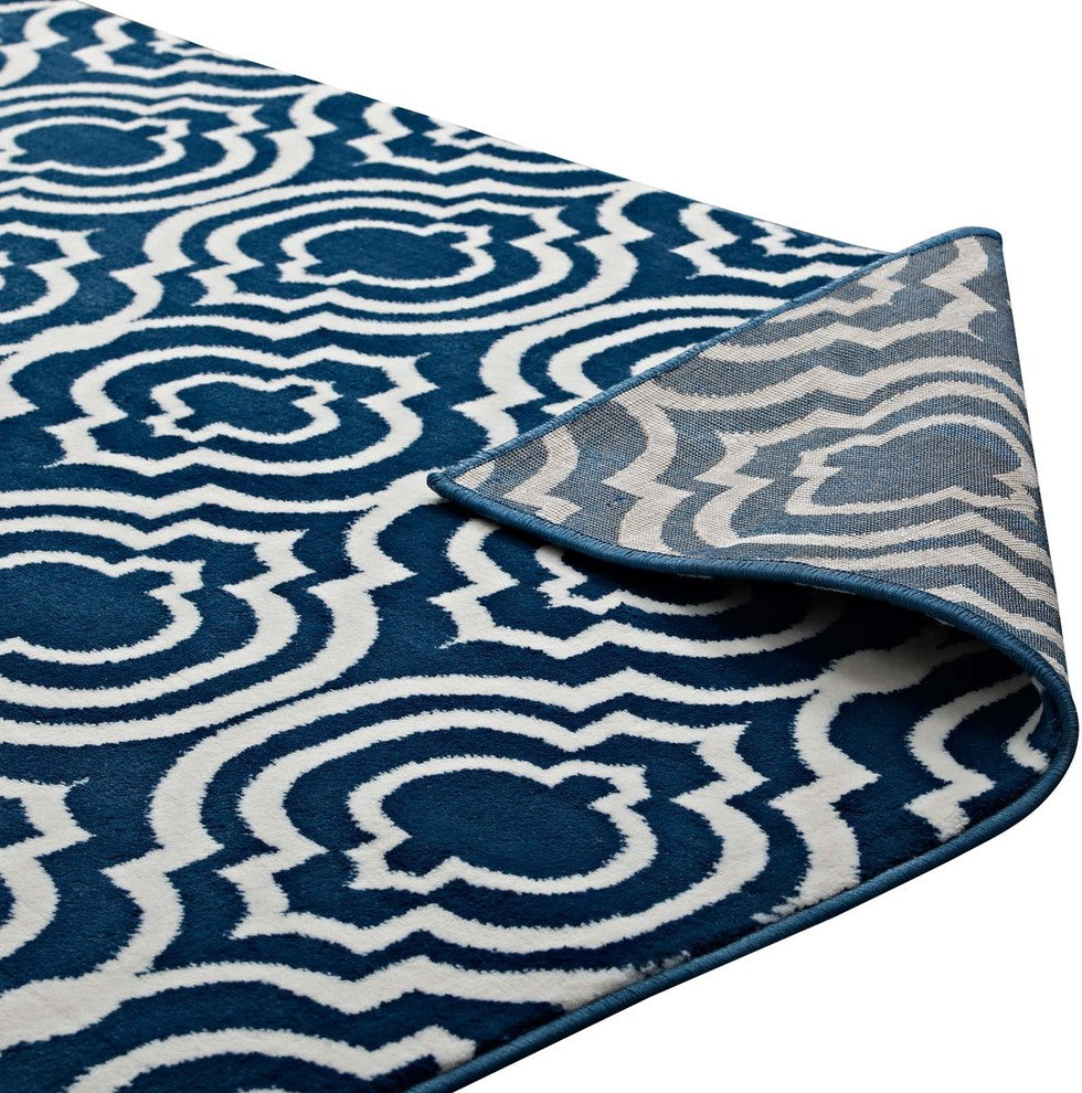 Frame Transitional Moroccan Trellis 8x10 Area Rug