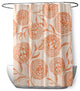 70"Wx73"L Antique Flowers Shower Curtain, Orange
