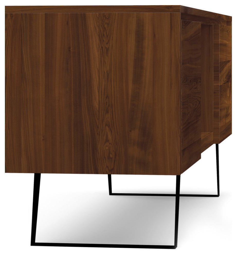 Lowry SOLID ACACIA WOOD TV Media Stand For TVs up to 70 inches, Walnut