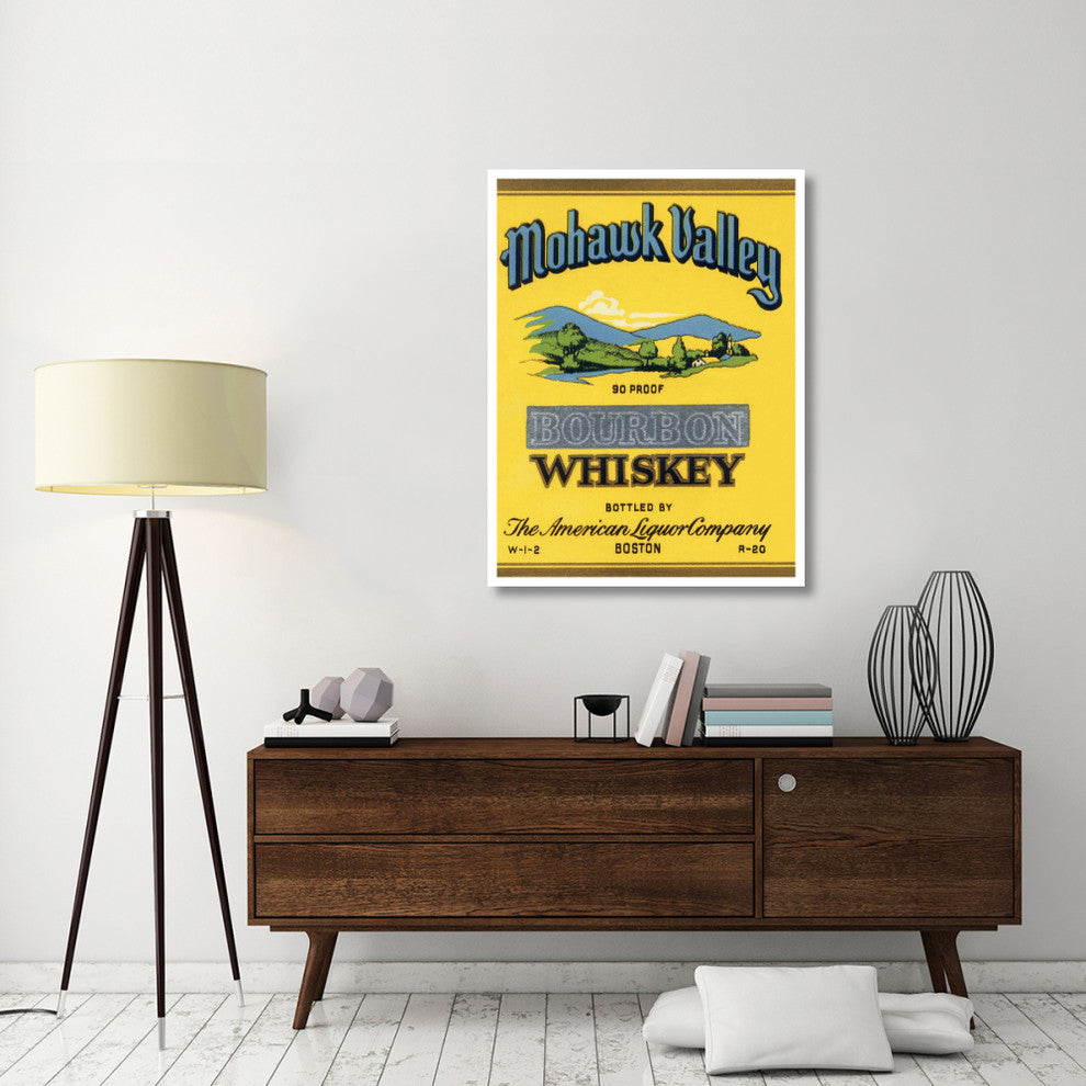 "Mohawk Valley Bourbon Whiskey" Print by Vintage Booze Labels, 35"x46"