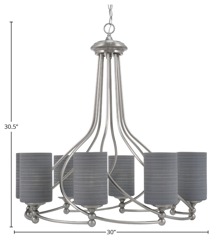 Capri 8-Light Chandelier, Brushed Nickel/Gray Matrix