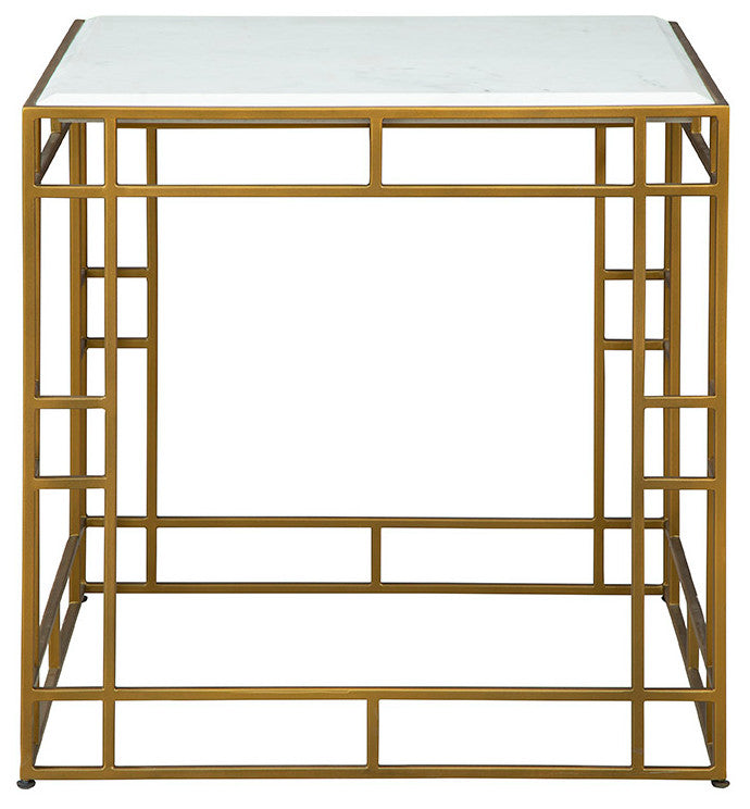 Cubes Aluminum Side Table, Gold