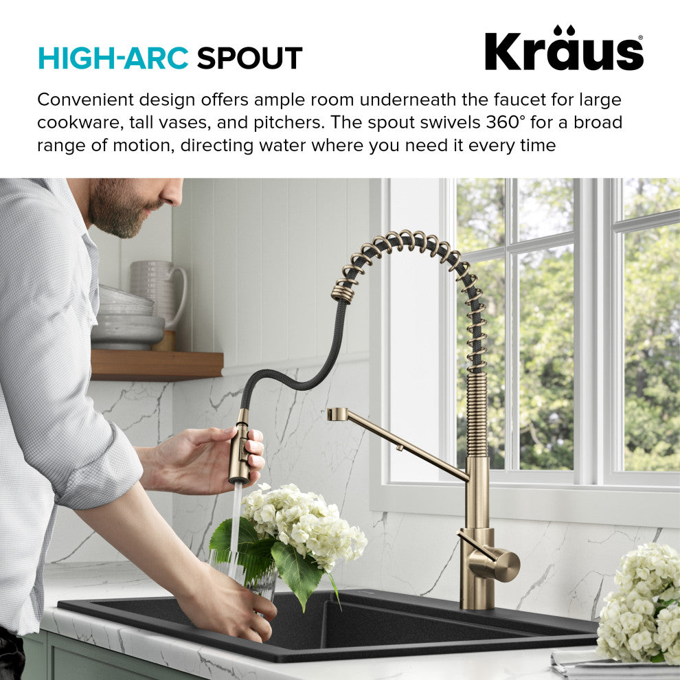 Oletto Commercial Pull-Down Filter Kitchen Faucet, SFS